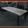 Tafel 'METKA' in dik Gebruikt Steigerhout + metalen onderstel