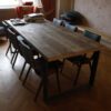 Tafel 'METKA' in dik Gebruikt Steigerhout + metalen onderstel - Afbeelding 2